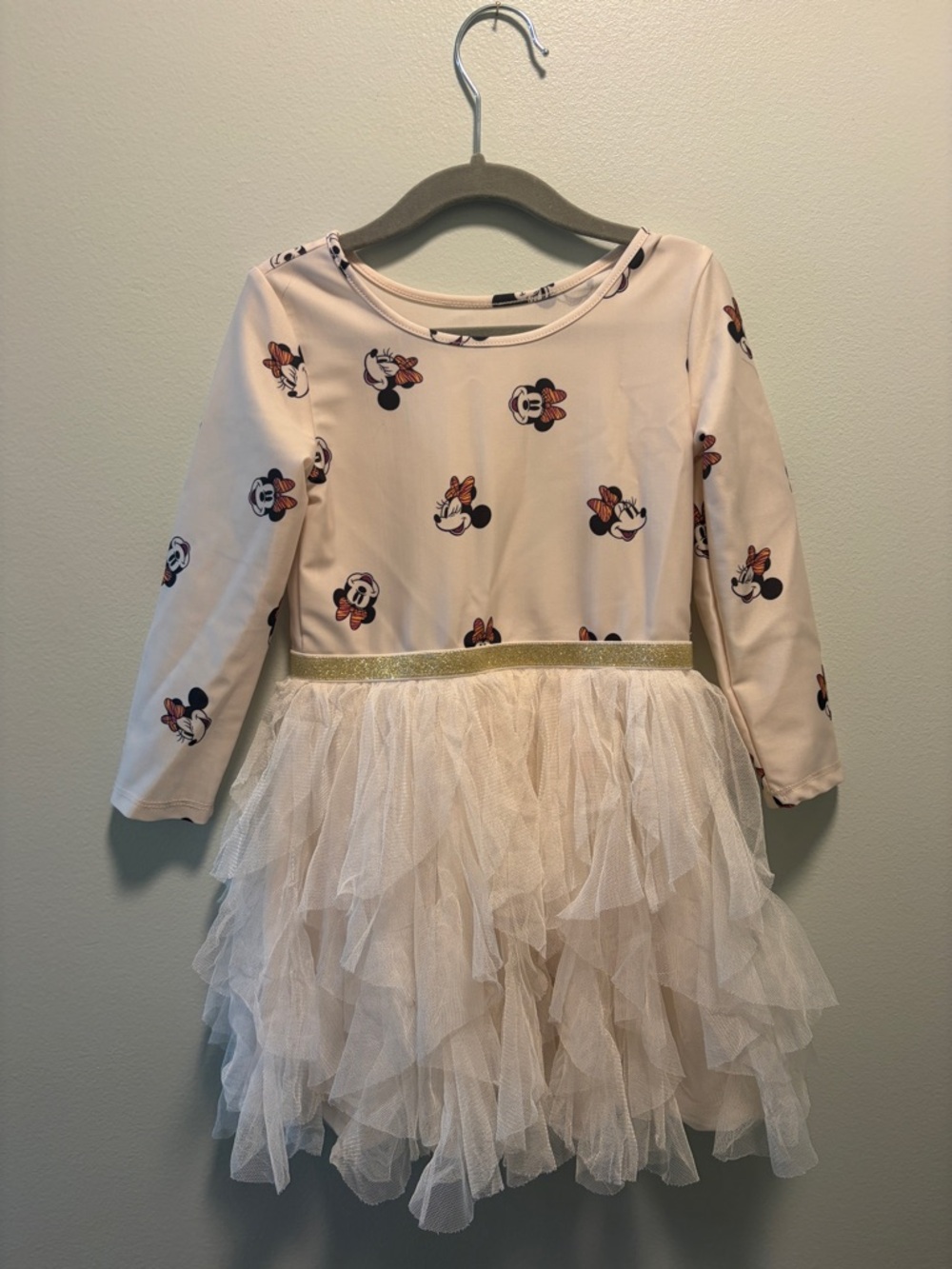Disney Cream & Pink Minnie Tulle Layered Party Dress